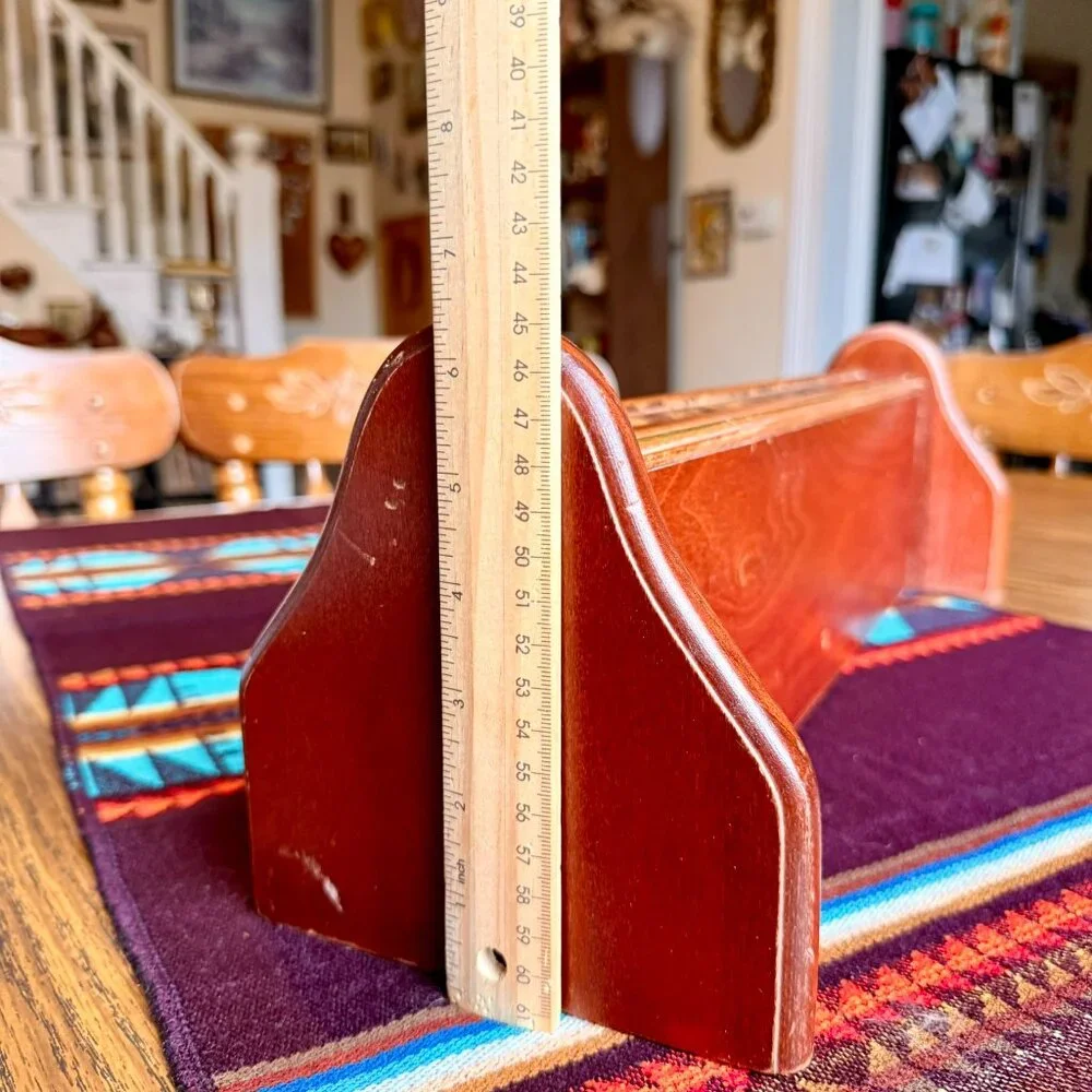 Vintage Solid Wood Shelf with Faux Gold and Burlwood Accents